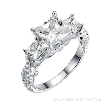 white gold wedding ring engagement ring moissanite ring